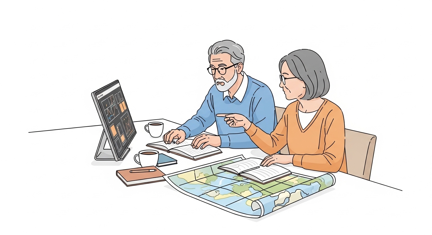 夫63歳妻62歳　お互い仕事をしながら　旅行を計画